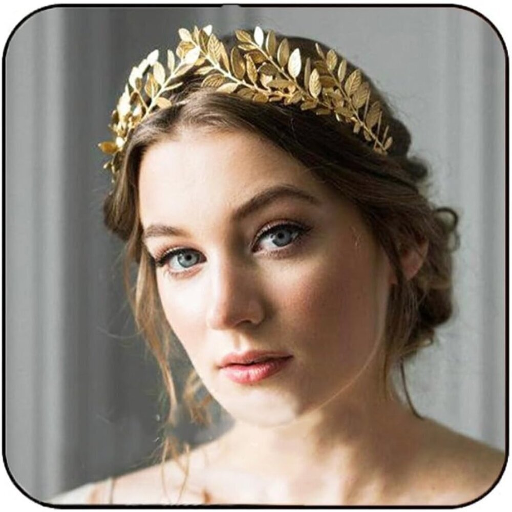Greek Goddess Headband Gold Leaf Crown Accessories Women Adjustable Elegant